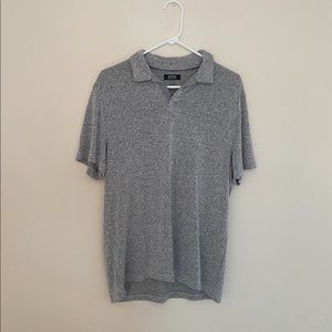 Alfani Regular Fit Collard Grey Polo Mens Size M